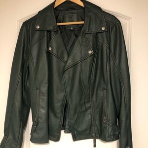 Dark green Max Jeans leather jacket